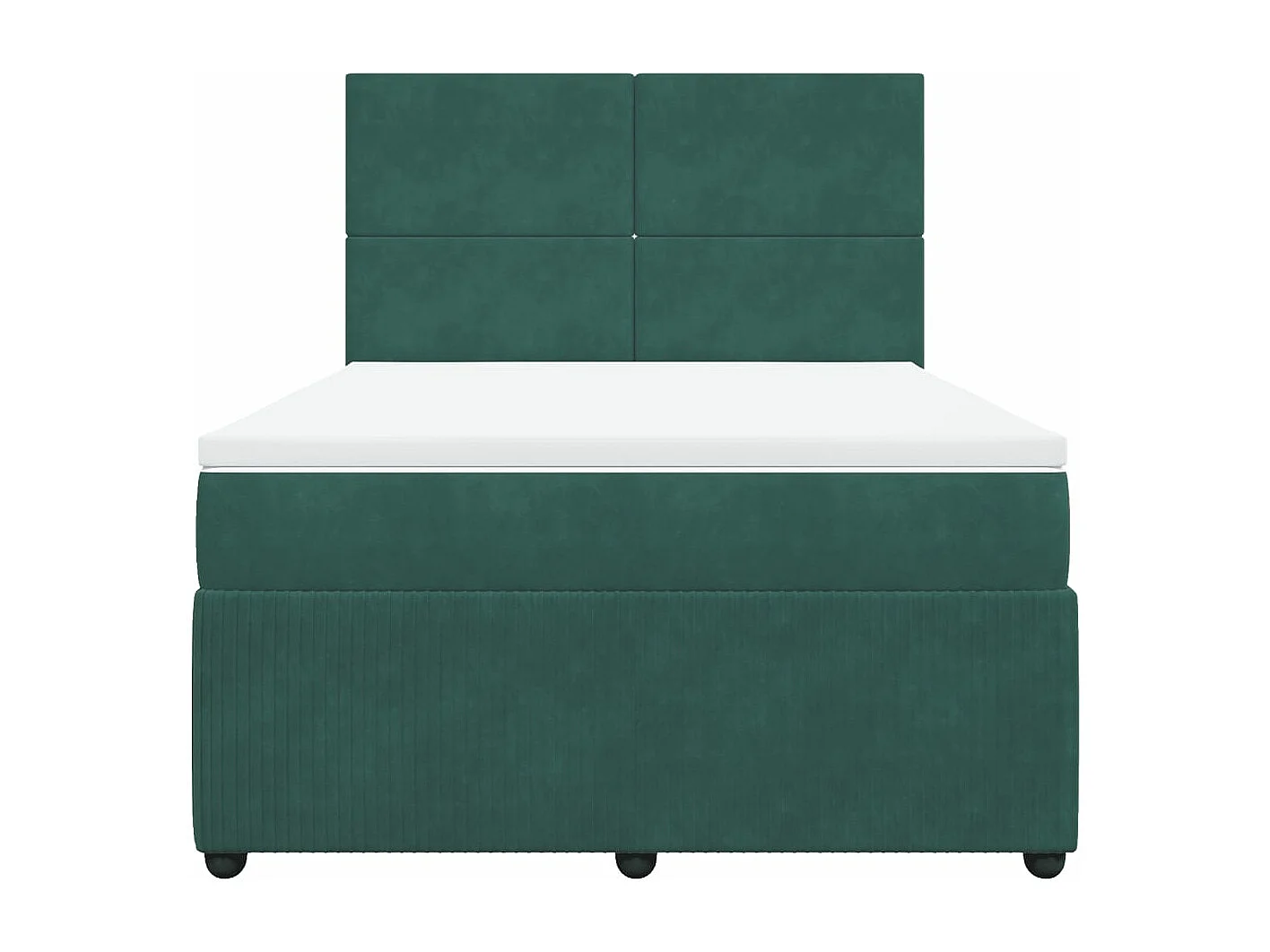 Boxspring met matras fluweel donkergroen 140x190 cm