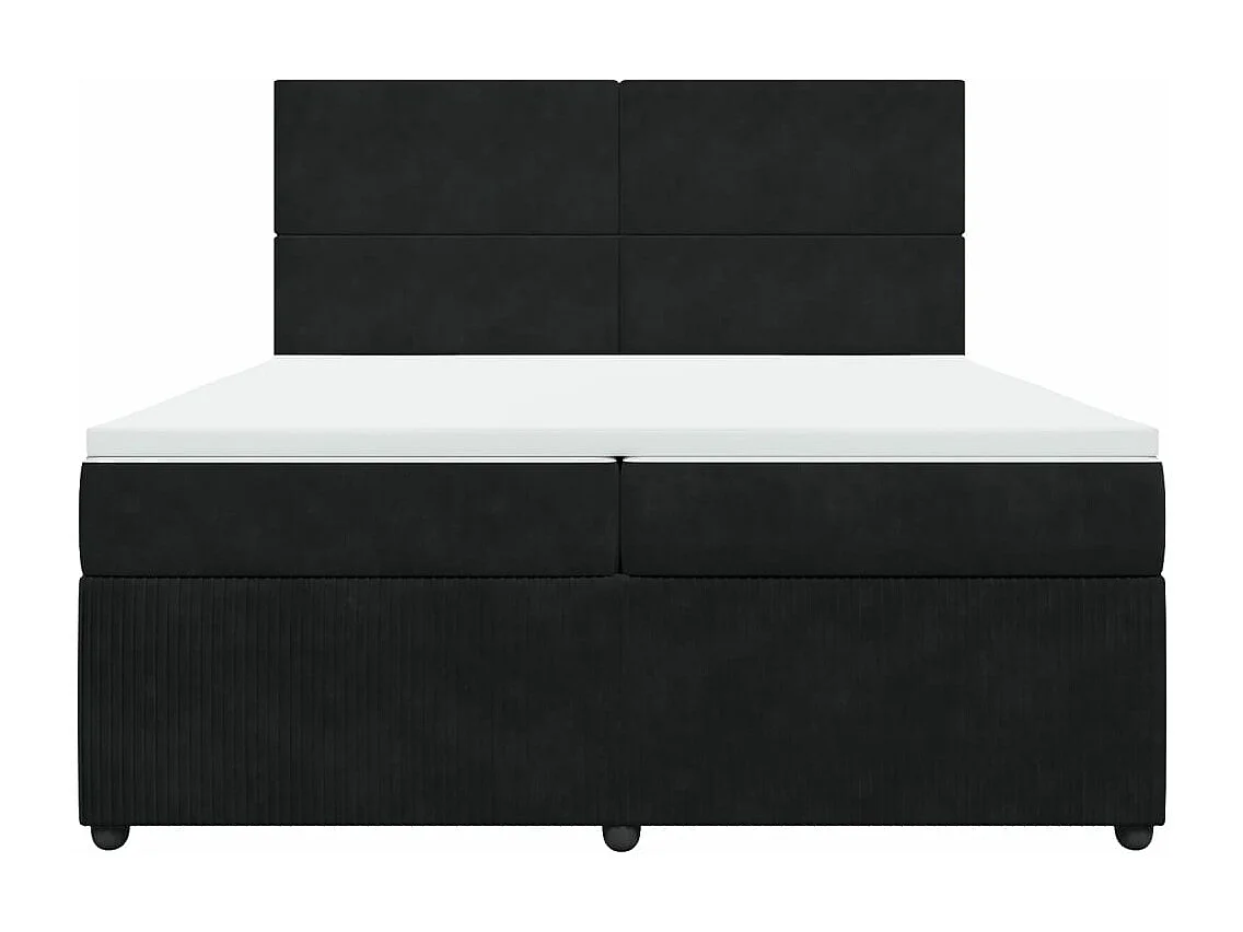 Giroletto a Molle con Materasso Nero 200x200 cm in Velluto