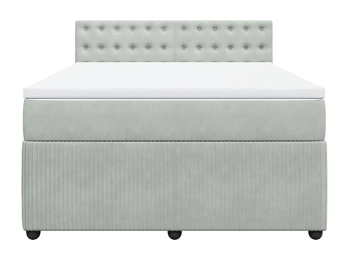 Sommier à lattes de lit et matelas Gris clair 140x190cm Velours