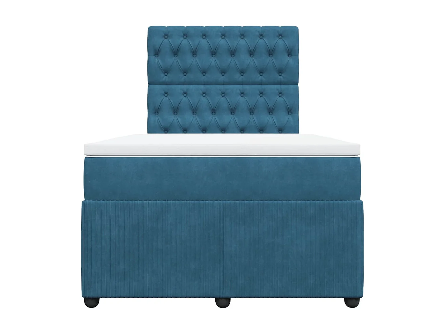 Sommier à lattes de lit et matelas bleu 120x190 cm velours