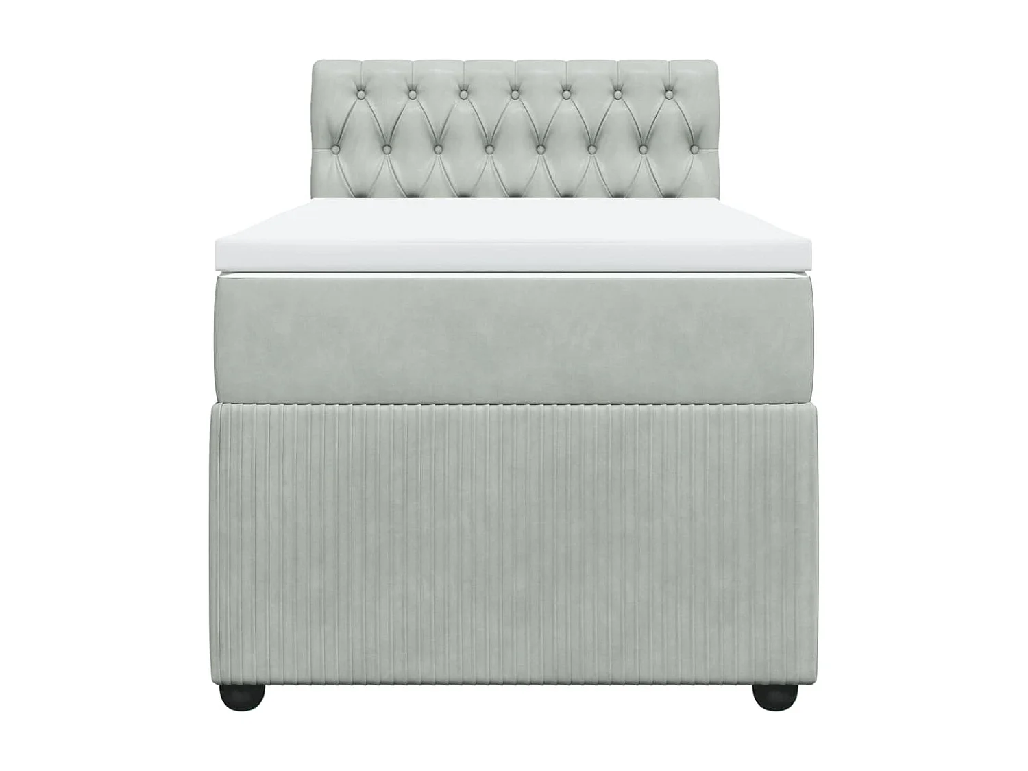 Sommier à lattes de lit et matelas Gris clair 100x200cm Velours