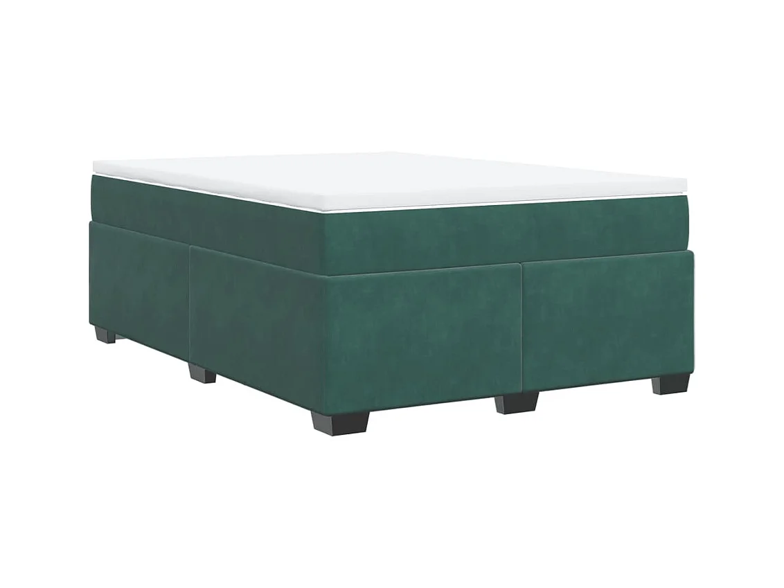 Sommier à lattes de lit et matelas Vert foncé 160x200cm Velours