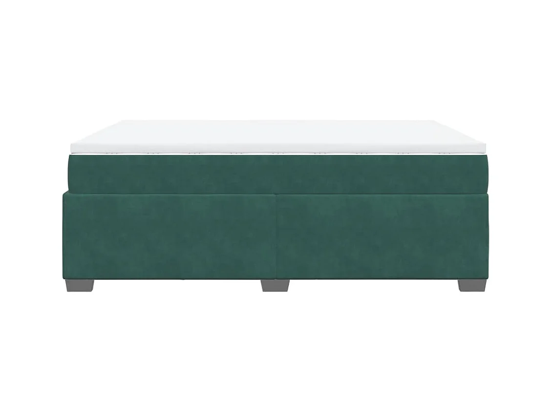 Sommier à lattes de lit et matelas Vert foncé 160x200cm Velours