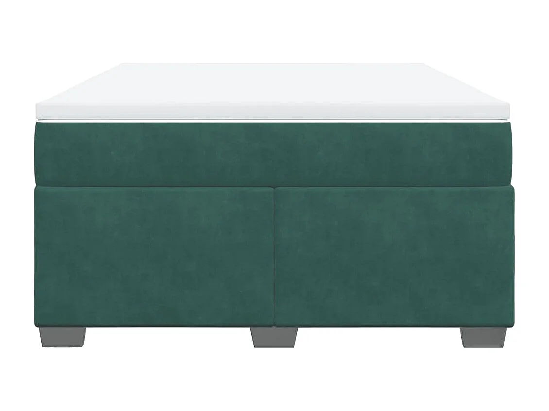 Boxspringbett mit Matratze Dunkelgrün 160x200 cm Samt