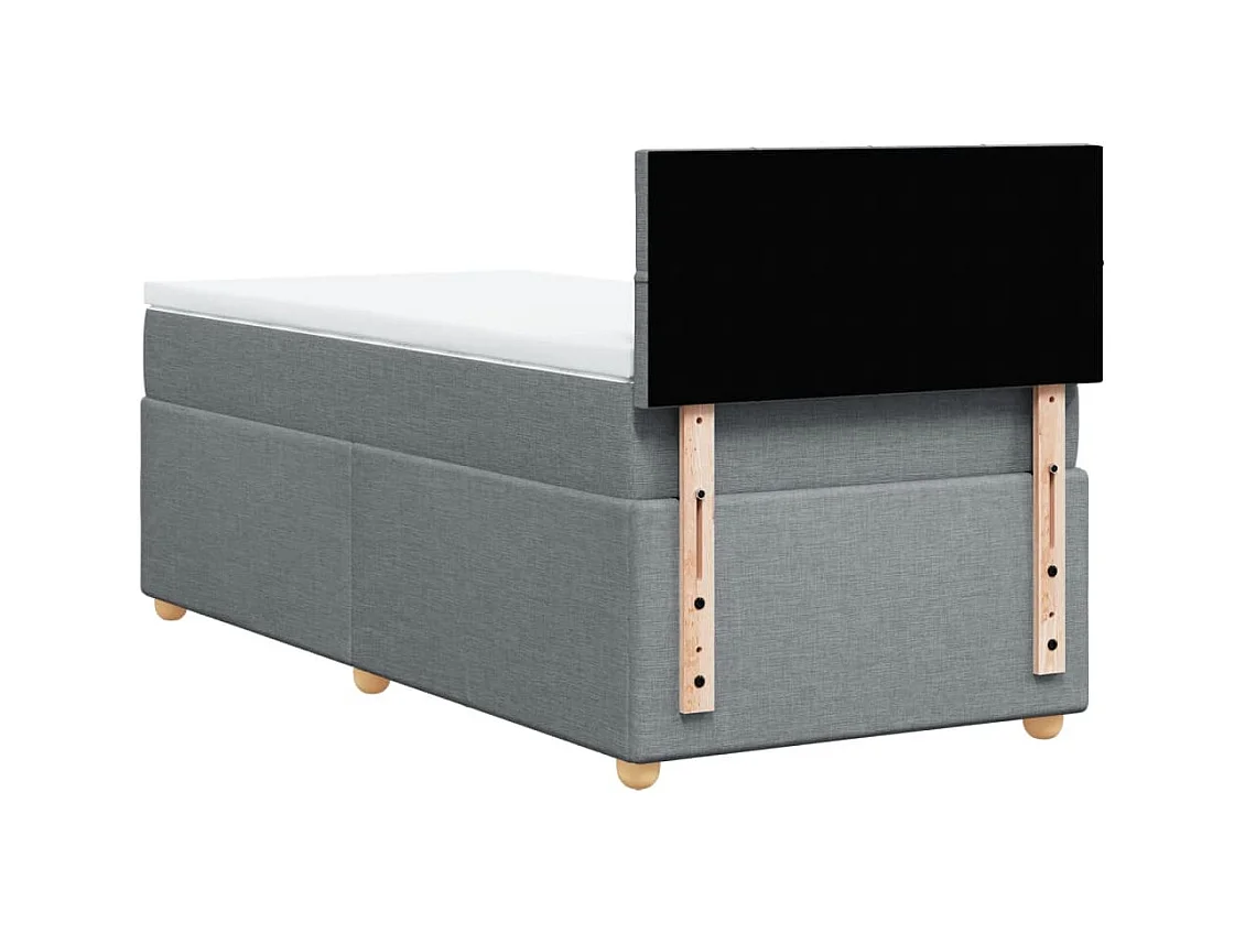 Giroletto a Molle con Materasso Grigio Chiaro 90x190 cm Tessuto