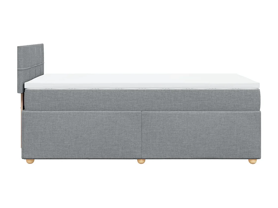 Cama box spring con colchón tela gris claro 90x190 cm
