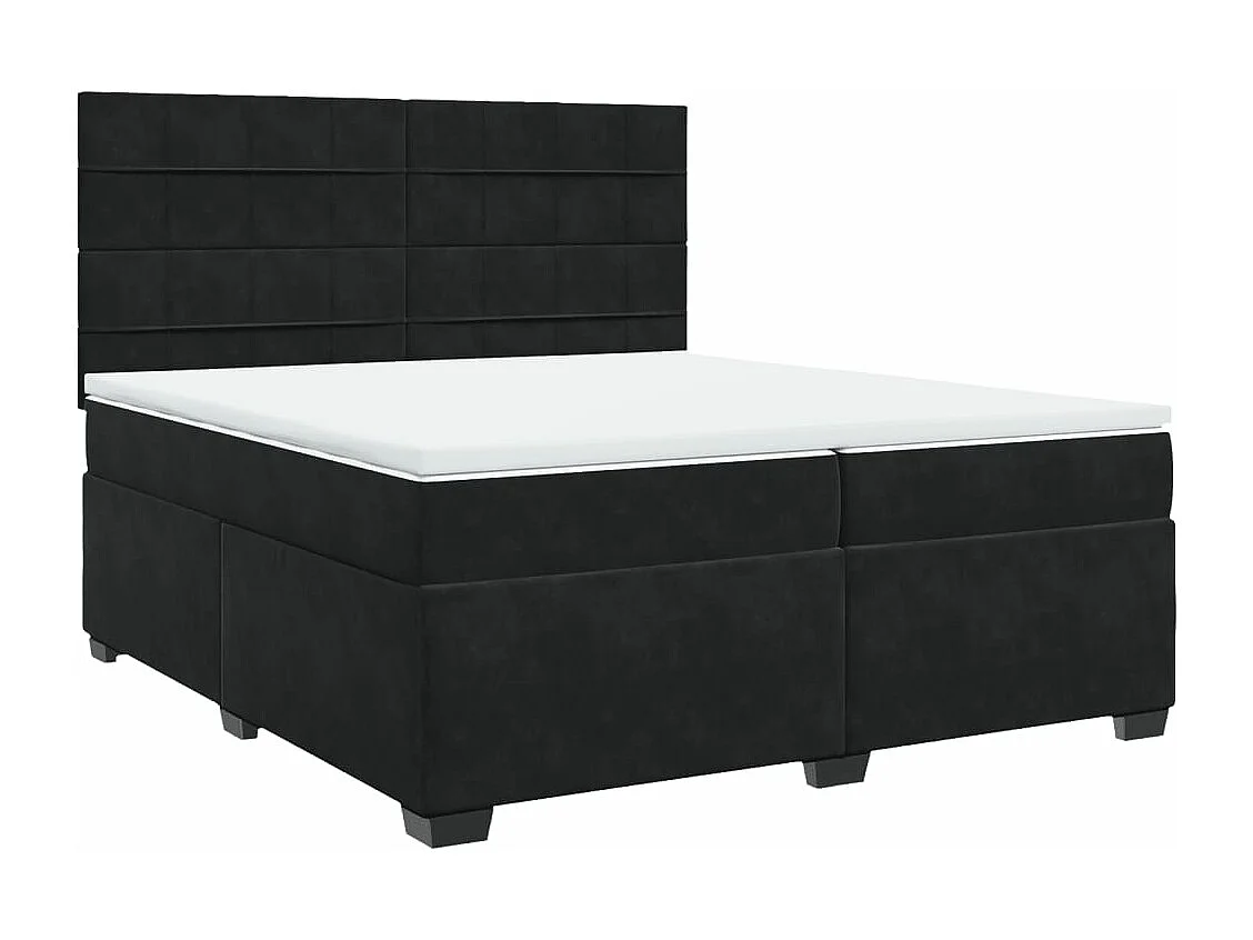 Boxspringbett mit Matratze Schwarz 200x200 cm Samt