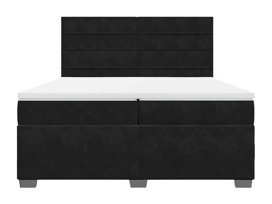 Boxspringbett mit Matratze Schwarz 200x200 cm Samt