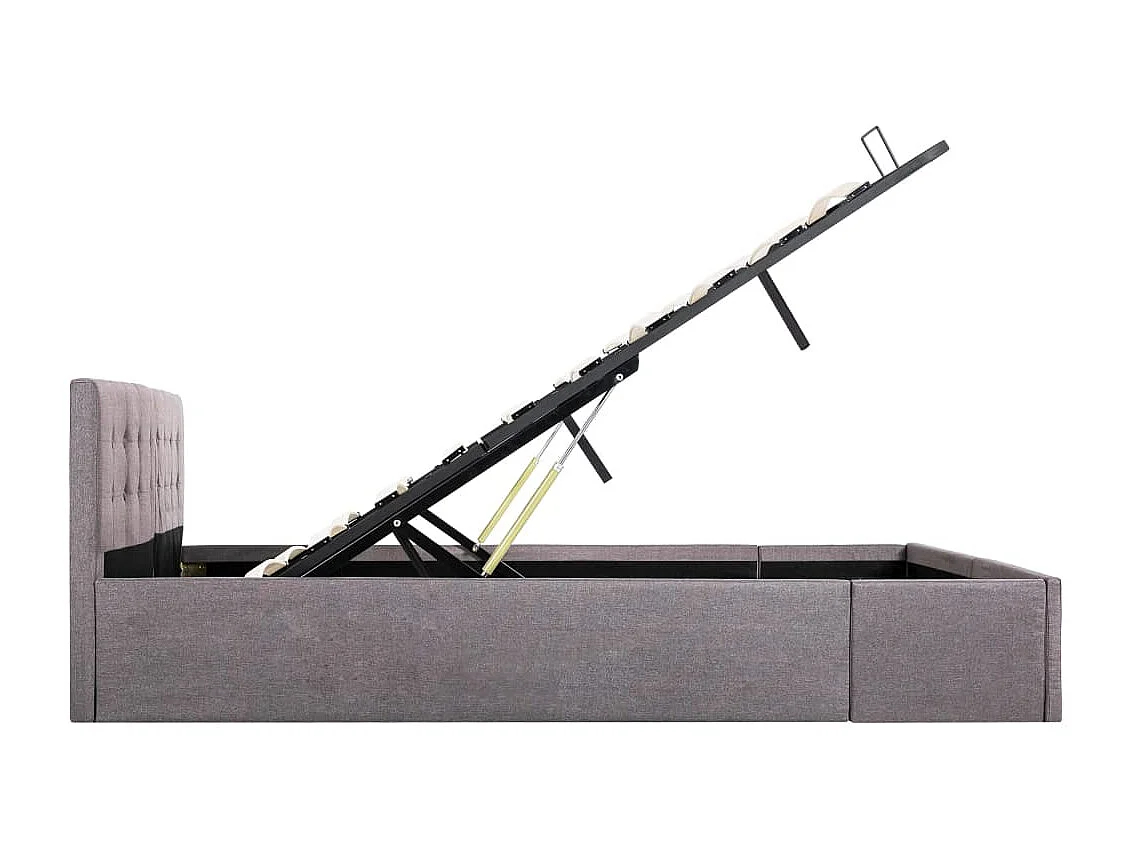 Stauraumbett Hydraulisch Taupe Stoff 160×200 cm