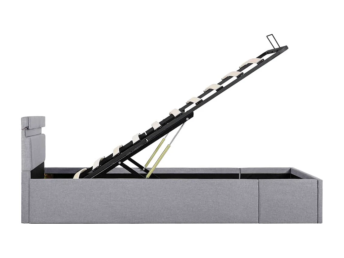 Cadre de lit à rangement hydraulique sans matelas 90x200 cm