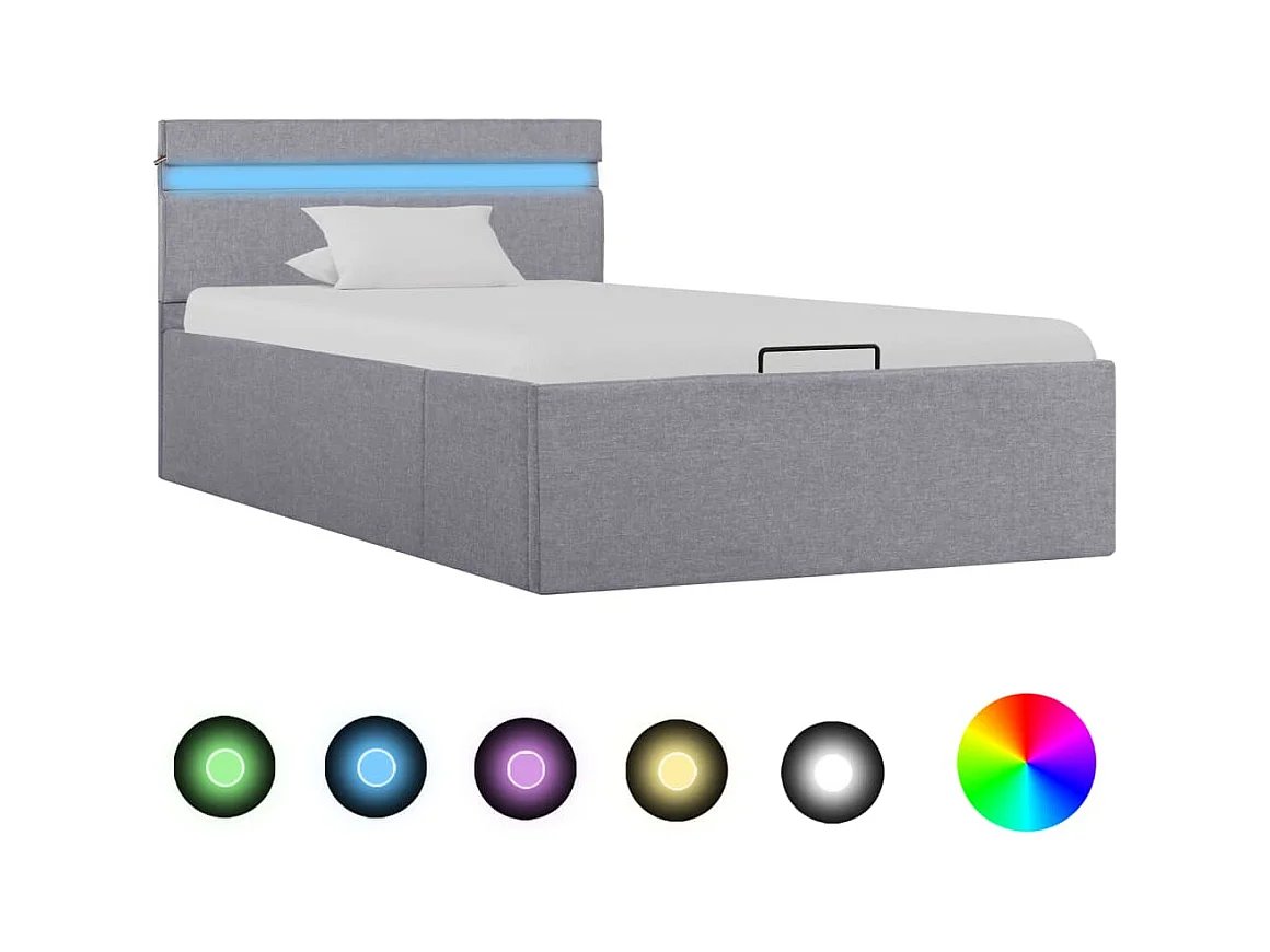 Cadre de lit à rangement hydraulique sans matelas 90x200 cm