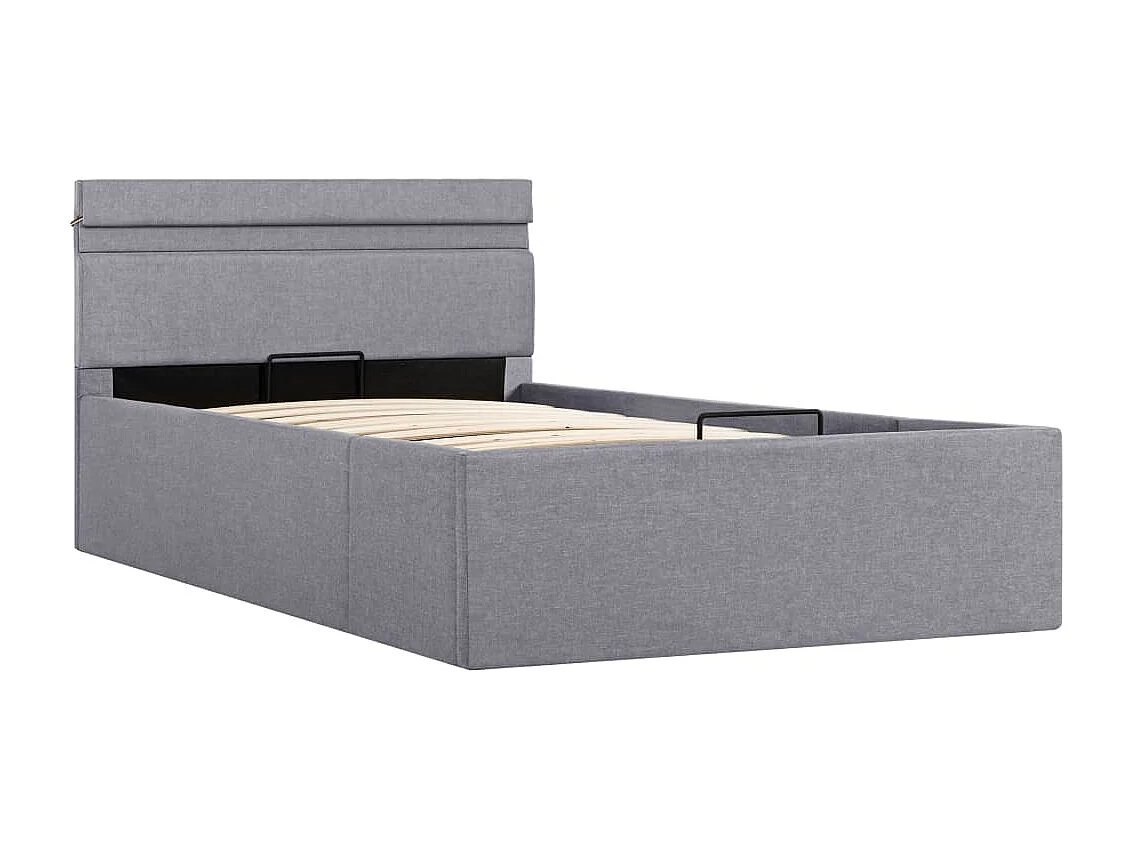 Cadre de lit à rangement hydraulique sans matelas 90x200 cm