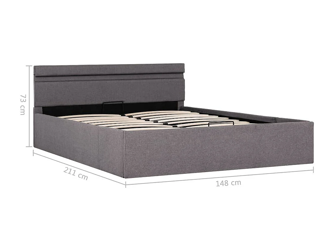 Cadre de lit à rangement hydraulique sans matelas 140x200 cm