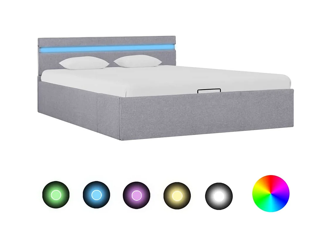 Cadre de lit à rangement hydraulique sans matelas 140x200 cm