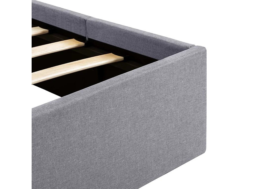 Cama hidráulica c/ arrumação 120x200cm tecido cinza-claro