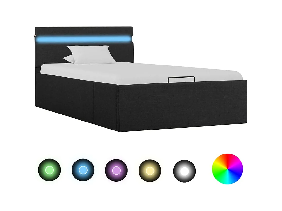 Cadre de lit à rangement hydraulique sans matelas 90x200 cm