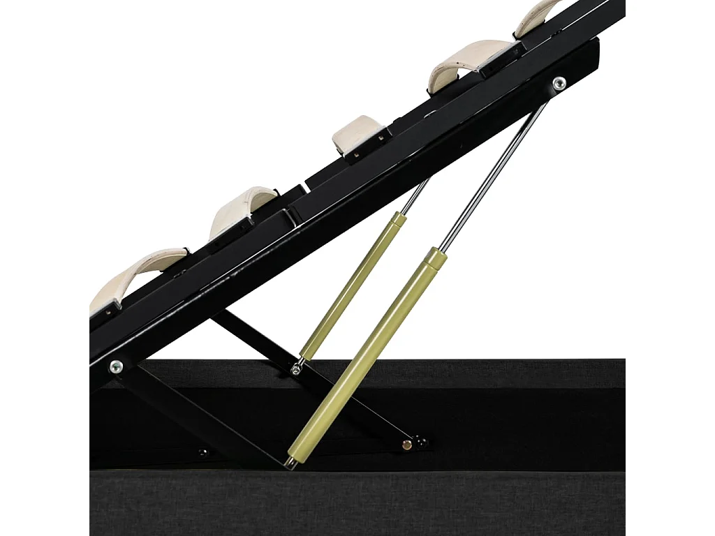 Bedframe met opbergruimte en LED stof donkergrijs 160x200 cm