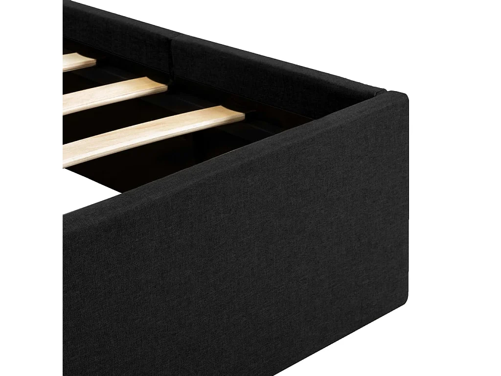 Bedframe met opbergruimte en LED stof donkergrijs 160x200 cm