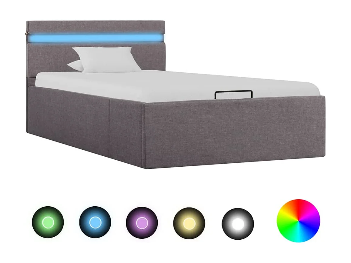 Cadre de lit à rangement hydraulique sans matelas 100x200 cm