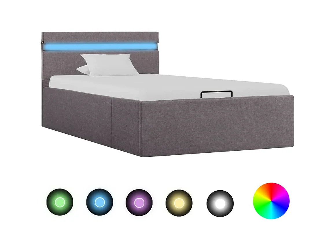 Cadre de lit à rangement hydraulique sans matelas 100x200 cm