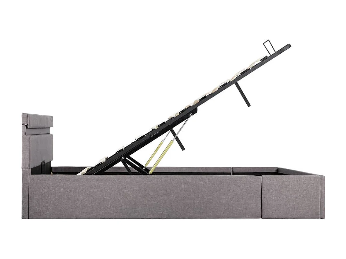 Giroletto con Contenitore e LED Tortora Tessuto 120x200 cm