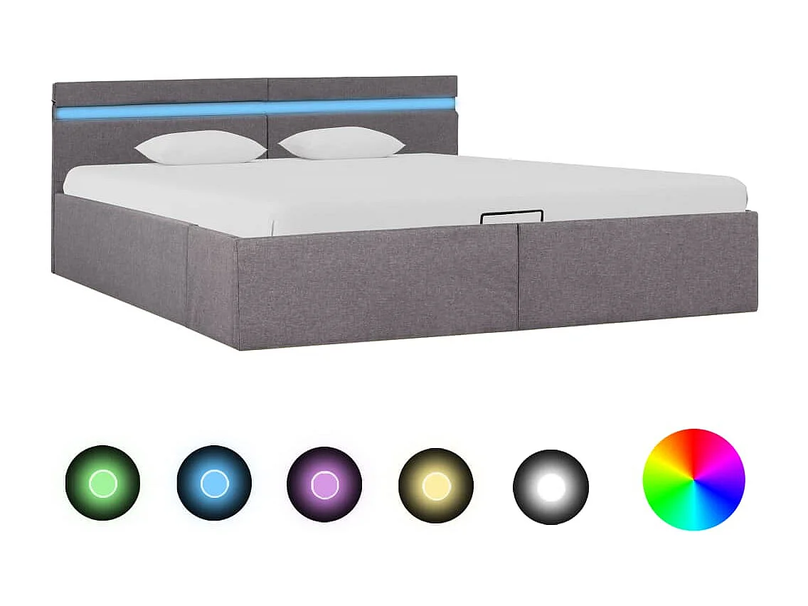 Cama canapé hidráulica almacenaje sin colchón taupe 160x200 cm