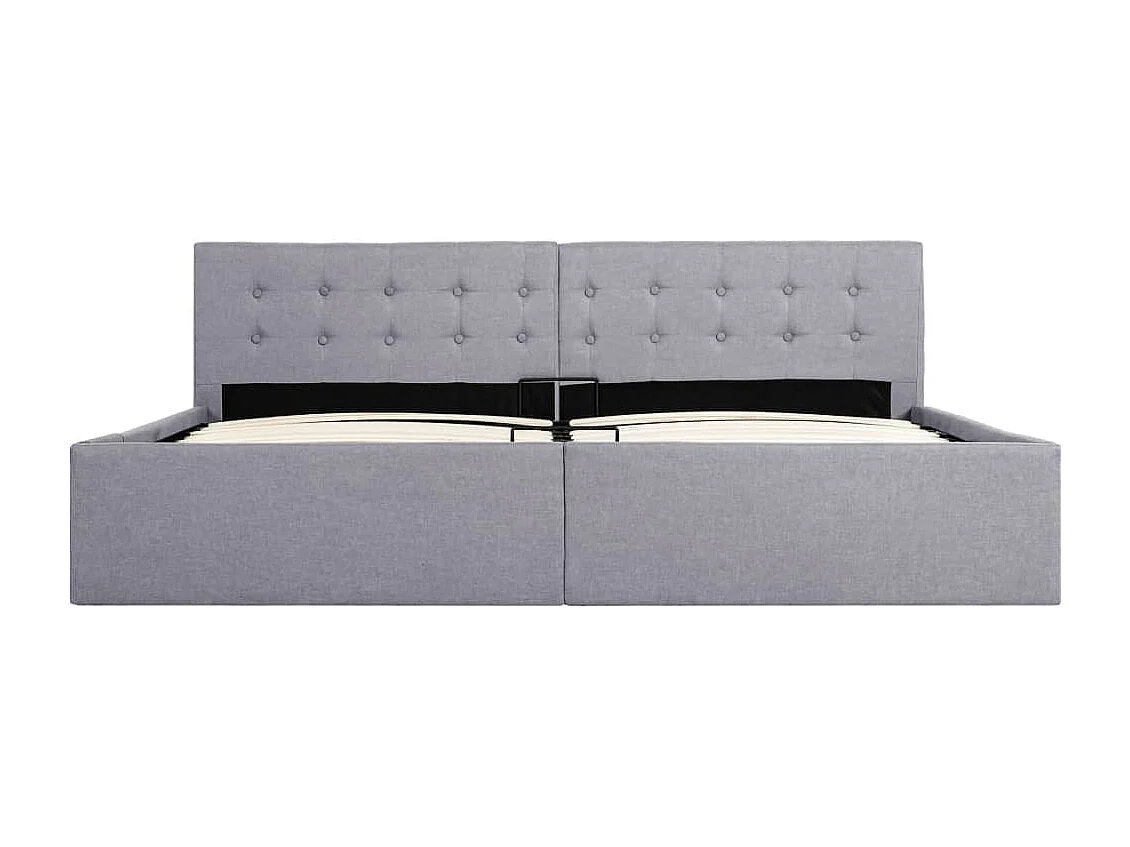 Estrutura de cama hidráulica 180x200 cm tecido cinzento-claro