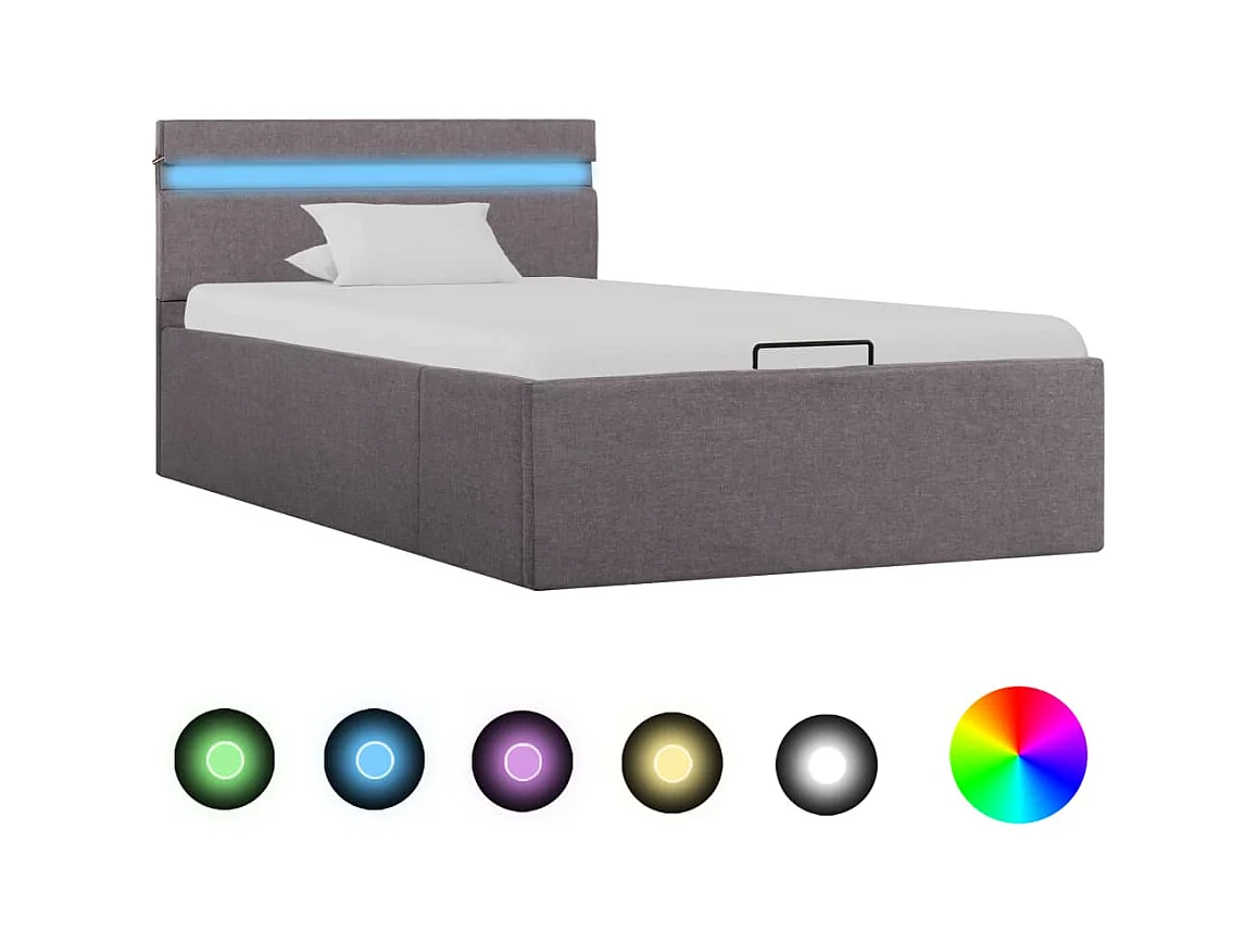 Cadre de lit à rangement hydraulique sans matelas 90x200 cm