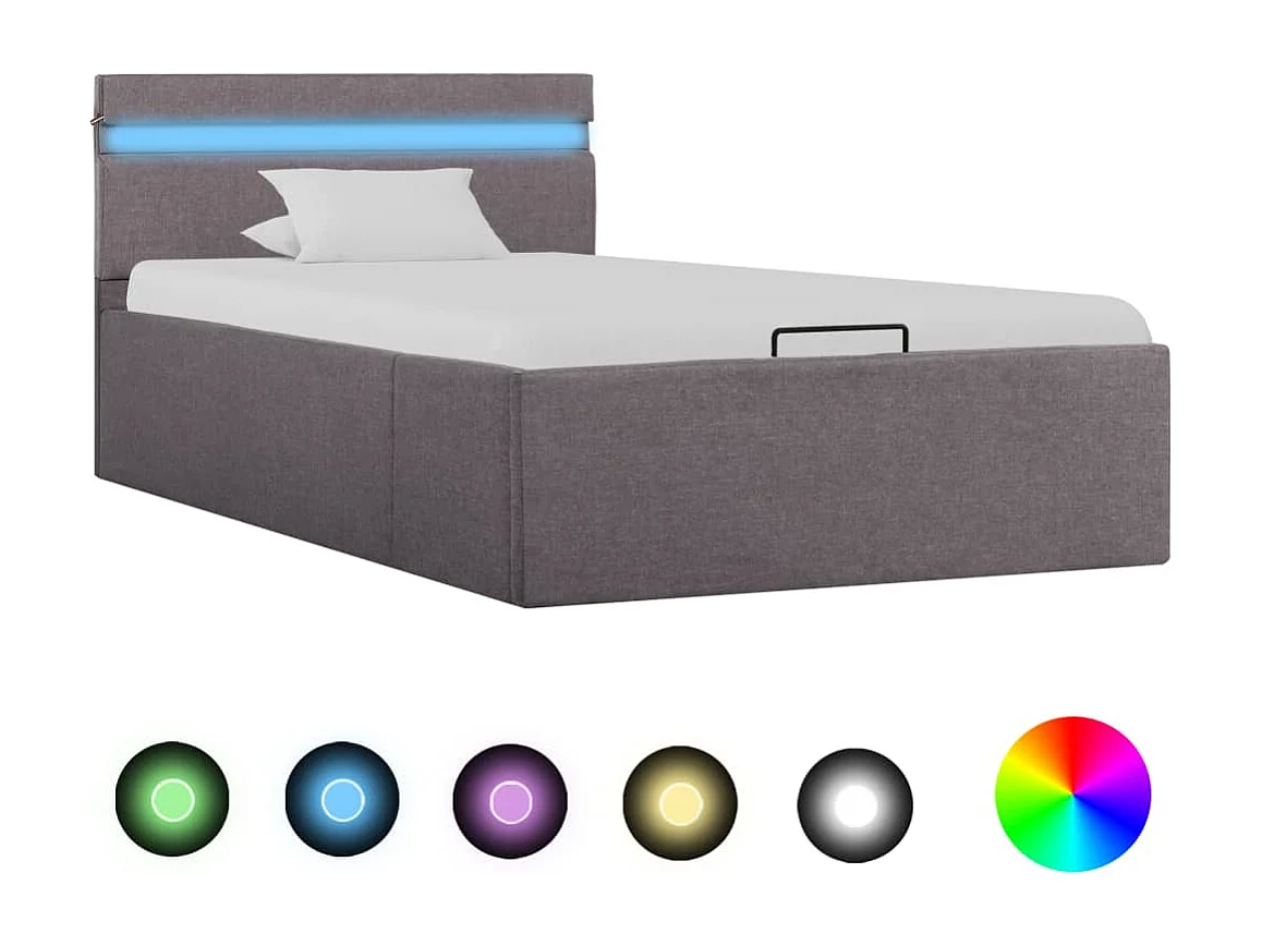 Cadre de lit à rangement hydraulique sans matelas 90x200 cm