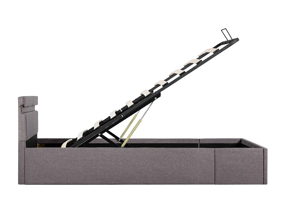 Cadre de lit à rangement hydraulique sans matelas 90x200 cm