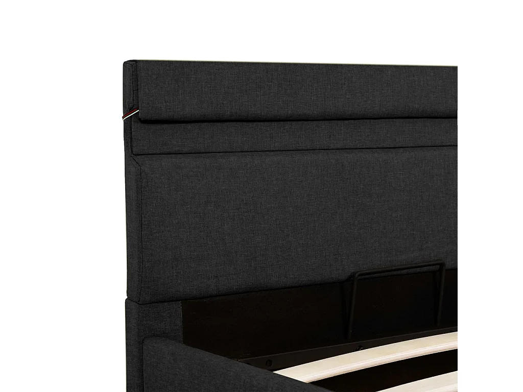 Cama canapé hidráulica de almacenaje sin colchón gris 100x200cm