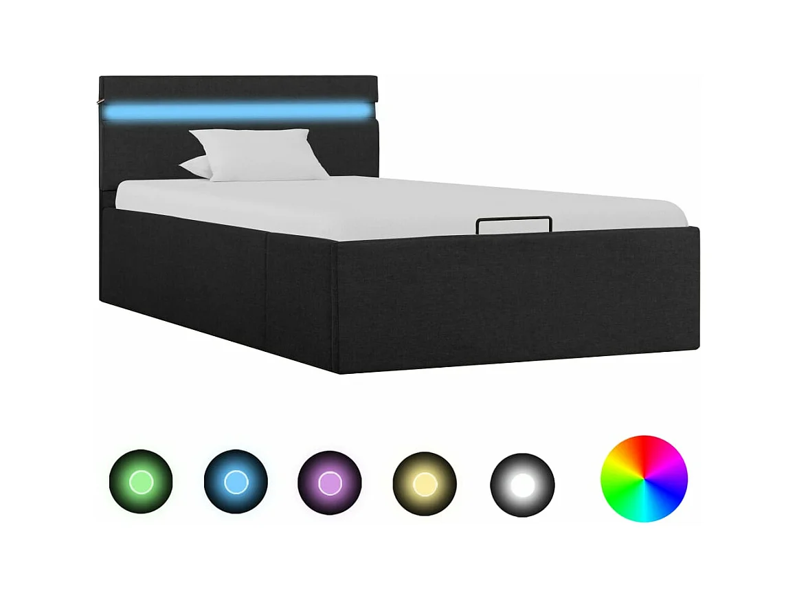 Cadre de lit à rangement hydraulique sans matelas 100x200 cm