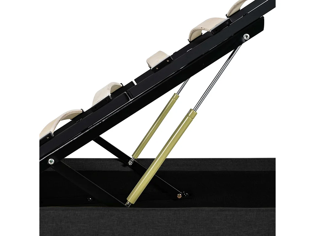 Bedframe met opbergruimte en LED stof donkergrijs 100x200 cm