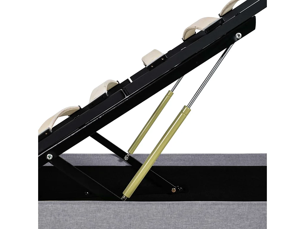 Bedframe met hydraulische opslag stof lichtgrijs 100x200 cm