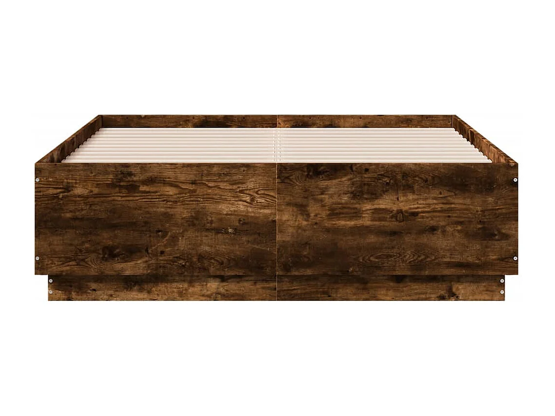 Cadre de lit avec LED sans matelas chêne fumé 140x190 cm