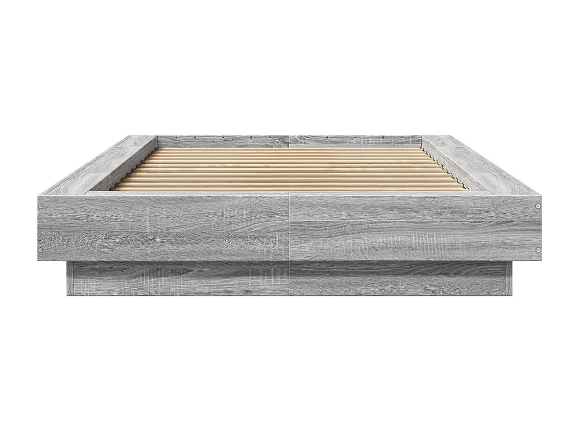 Cadre de lit et lumières LED sans matelas sonoma gris 90x190 cm