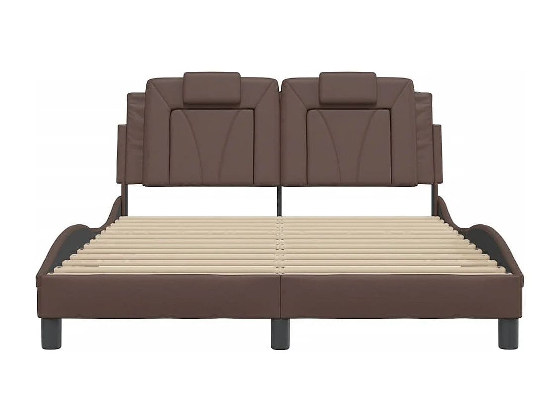 Cadre de lit avec LED sans matelas marron 120x200 cm