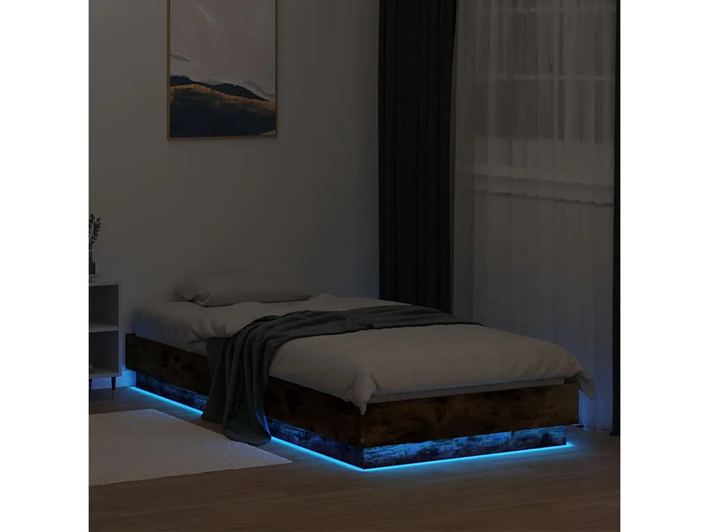 Cadre de lit sans matelas avec lumières LED 90x200 cm