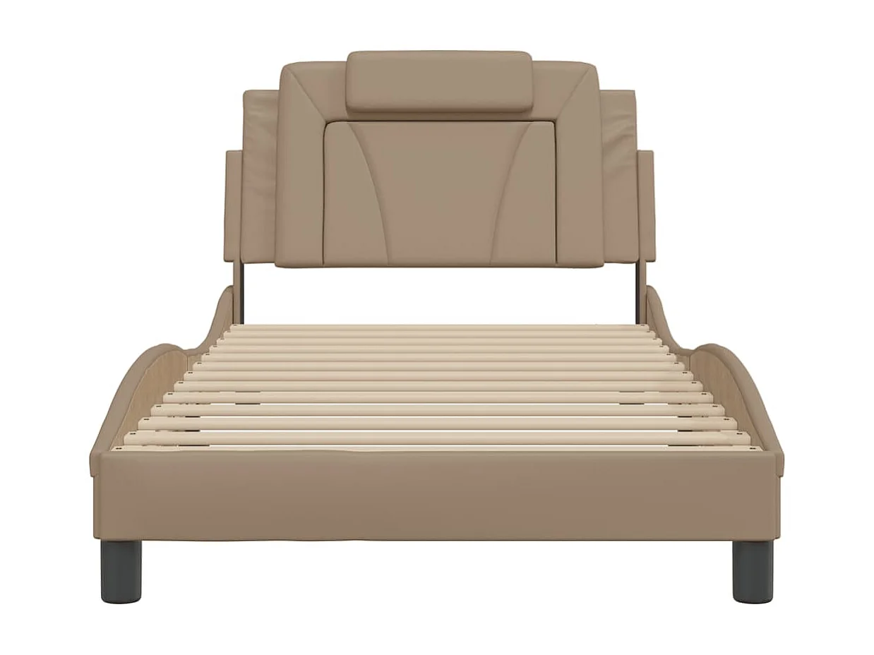 Cadre de lit avec LED sans matelas cappuccino 100x200 cm