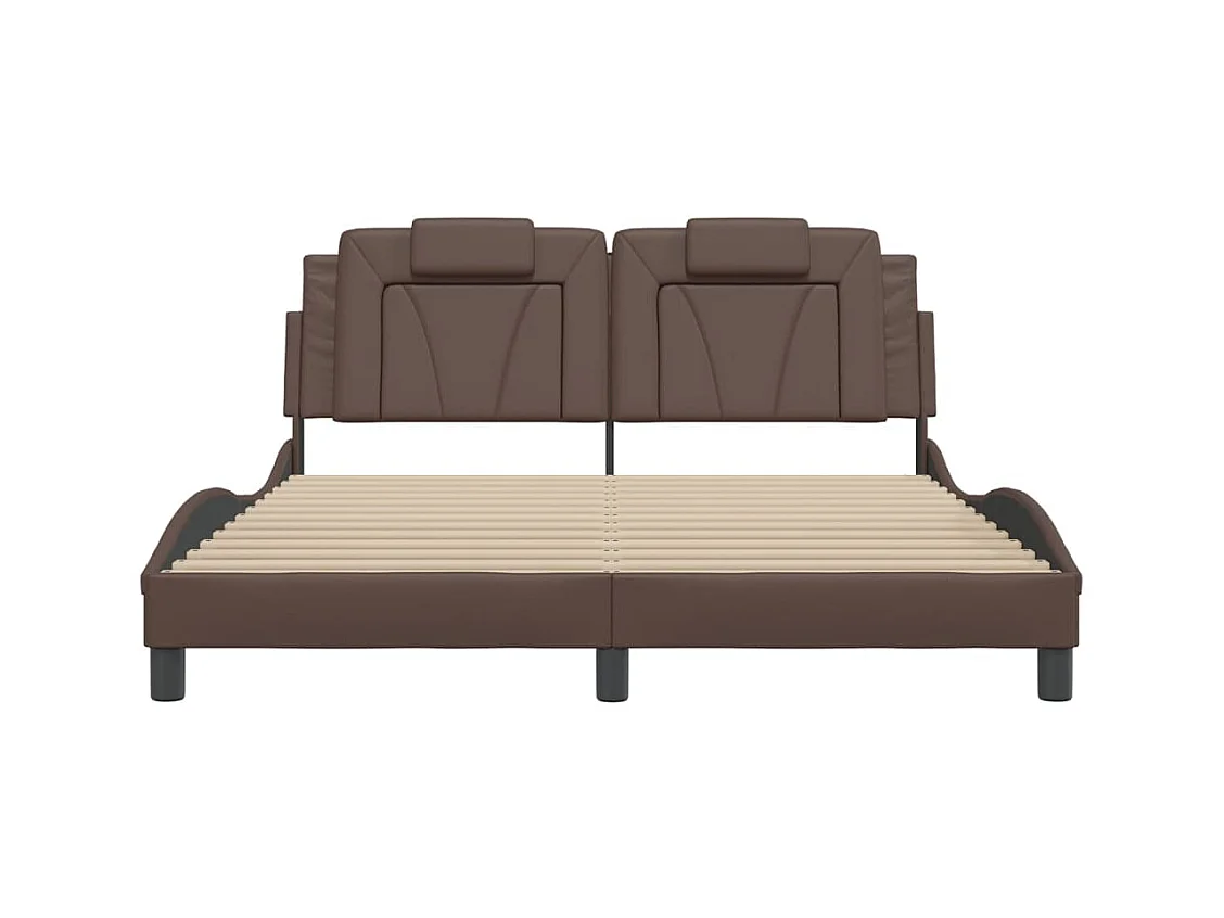 Cadre de lit avec LED sans matelas marron 160x200 cm