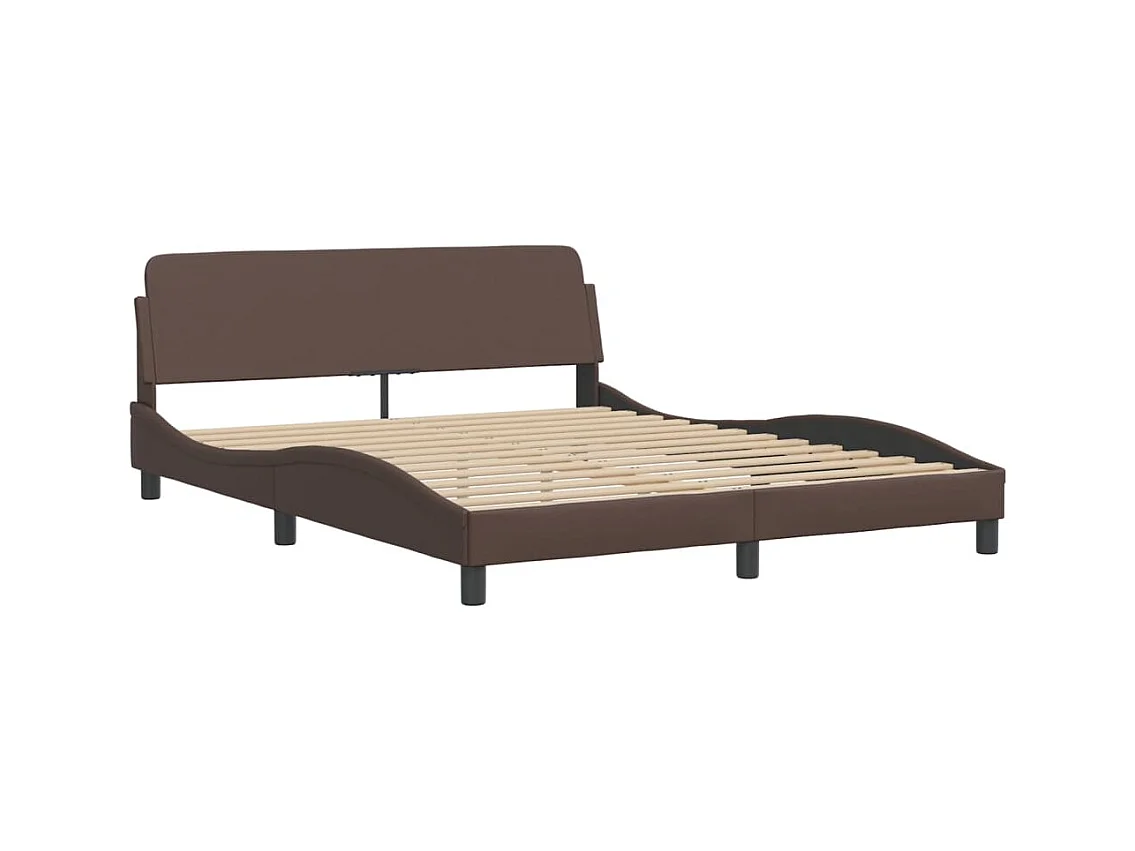 Cadre de lit avec LED sans matelas marron 160x200 cm