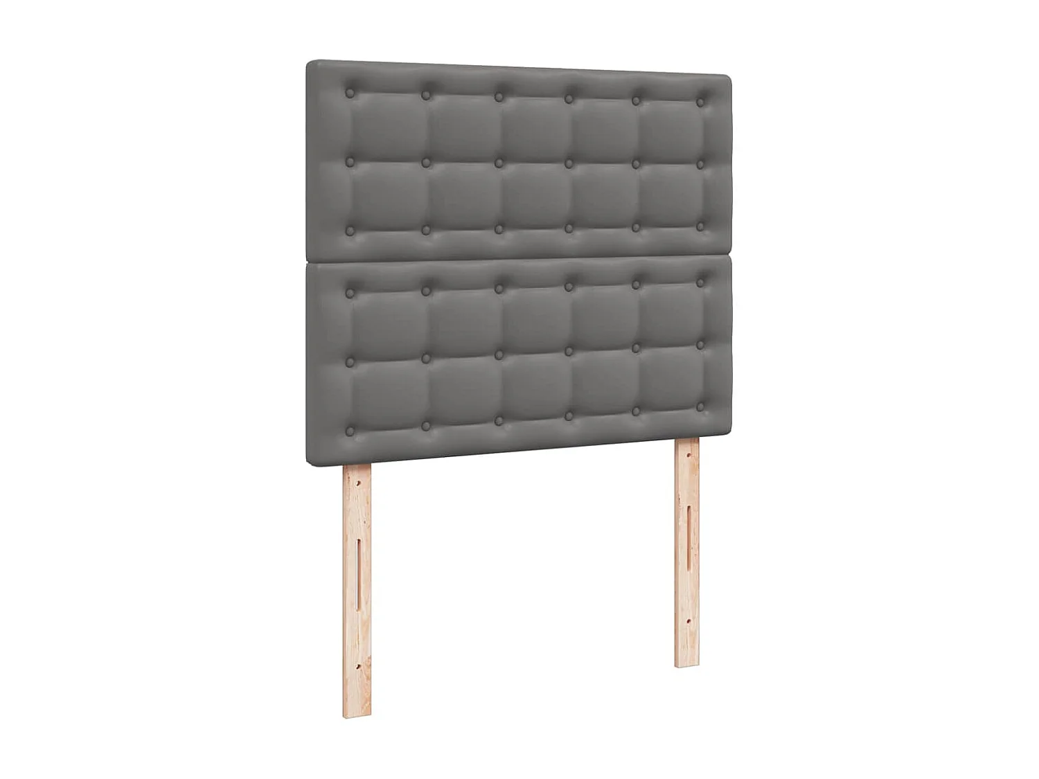 Cama box spring con colchón LED cuero sintético gris 120x190 cm