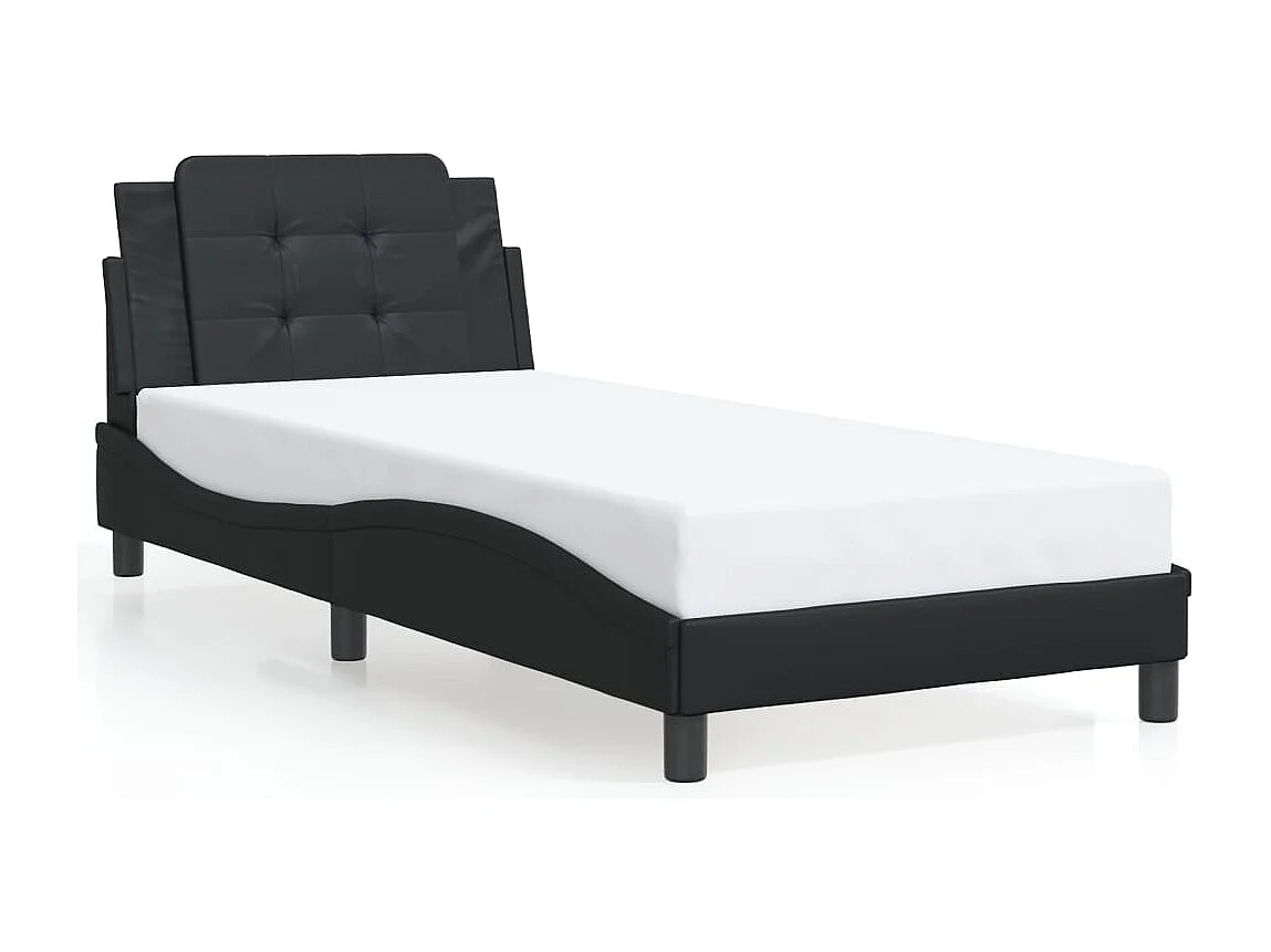 Cadre de lit avec LED sans matelas noir 90x190 cm