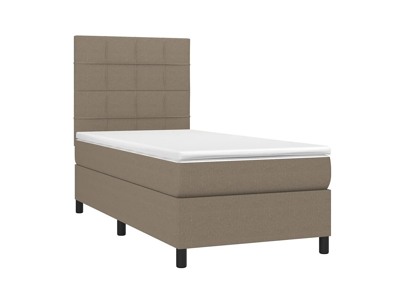 Sommier à lattes de lit et matelas et LED Taupe 100x200cm Tissu