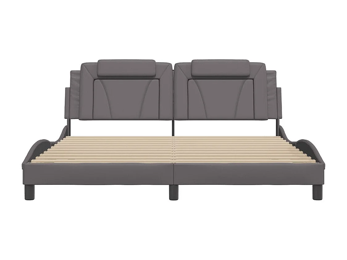 Cadre de lit avec LED sans matelas gris 180x200 cm