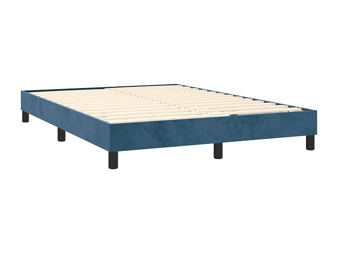 Boxspringbett mit Matratze & LED Dunkelblau 140x190 cm Samt
