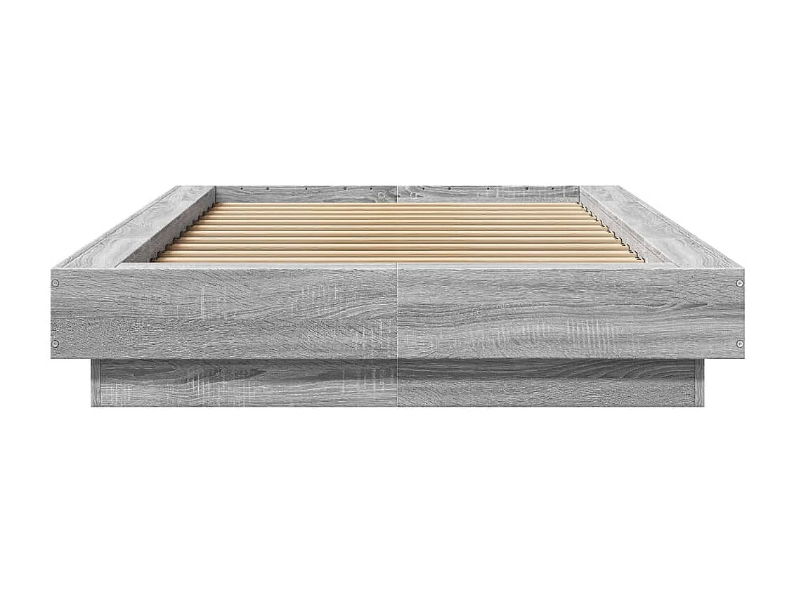 Estructura cama con luces LED madera gris Sonoma 75x190 cm