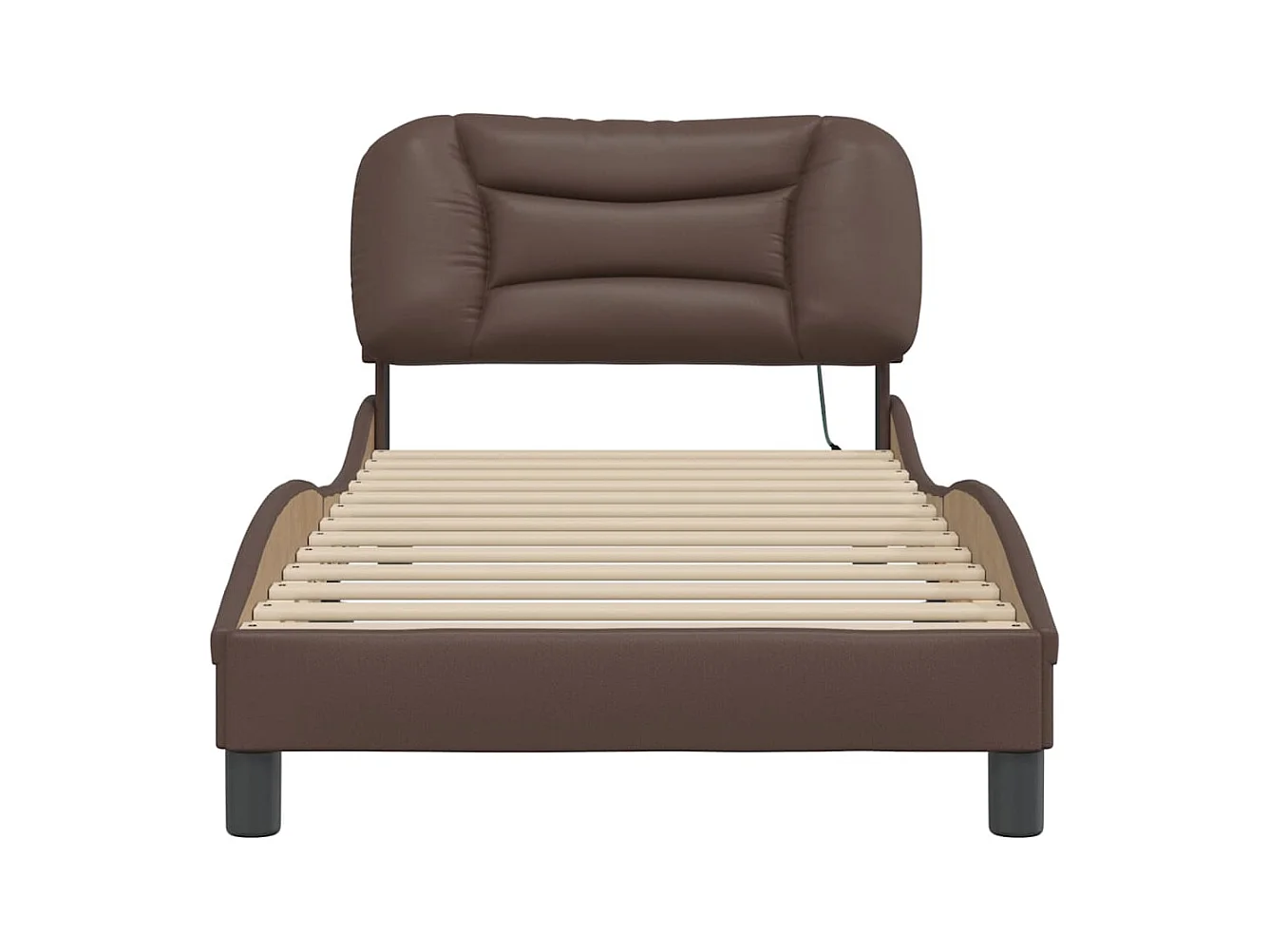 Cadre de lit avec LED sans matelas marron 80x200 cm