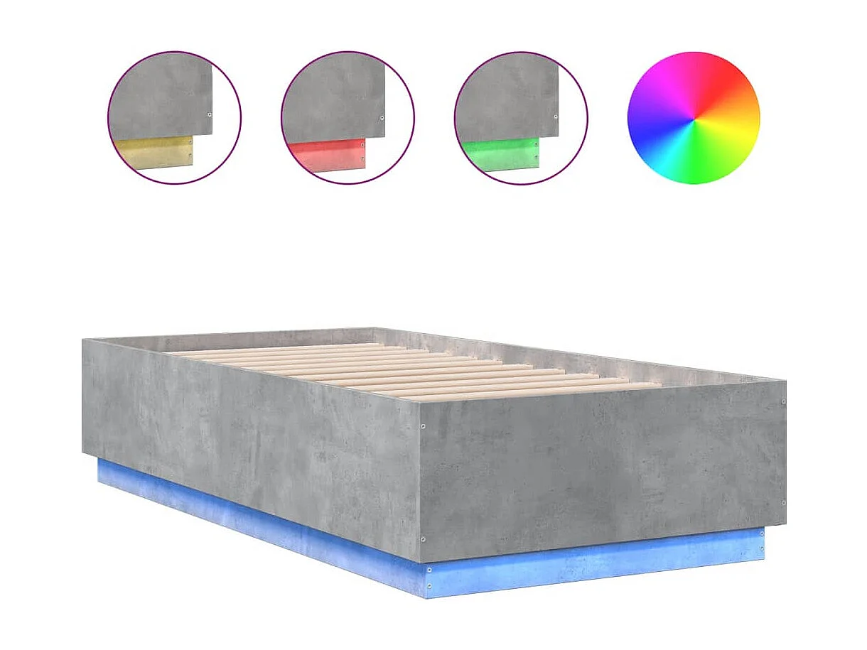 Giroletto Luci LED Grigio Cemento 75x190cm in Legno Multistrato