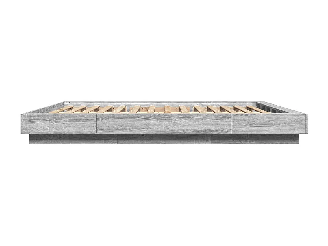 Cadre de lit et lumières LED sans matelas sonoma gris 150x200cm